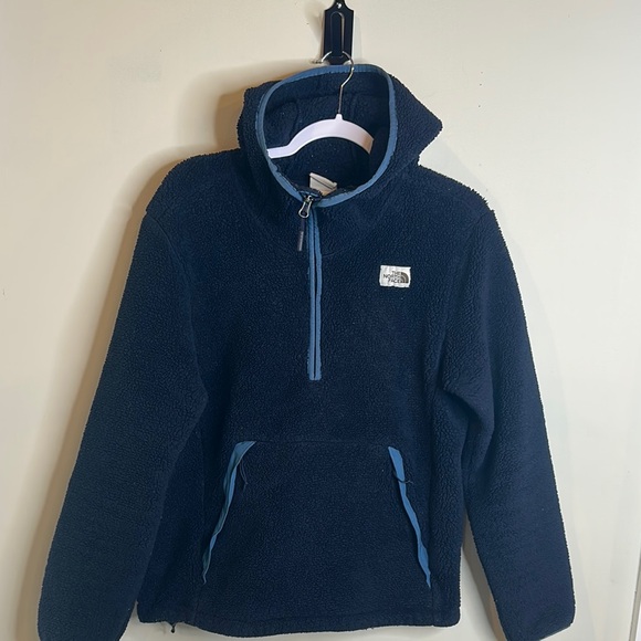 Men’s North Face Navy Fleece Quarter Zip Pullover - Picture 1 of 6
